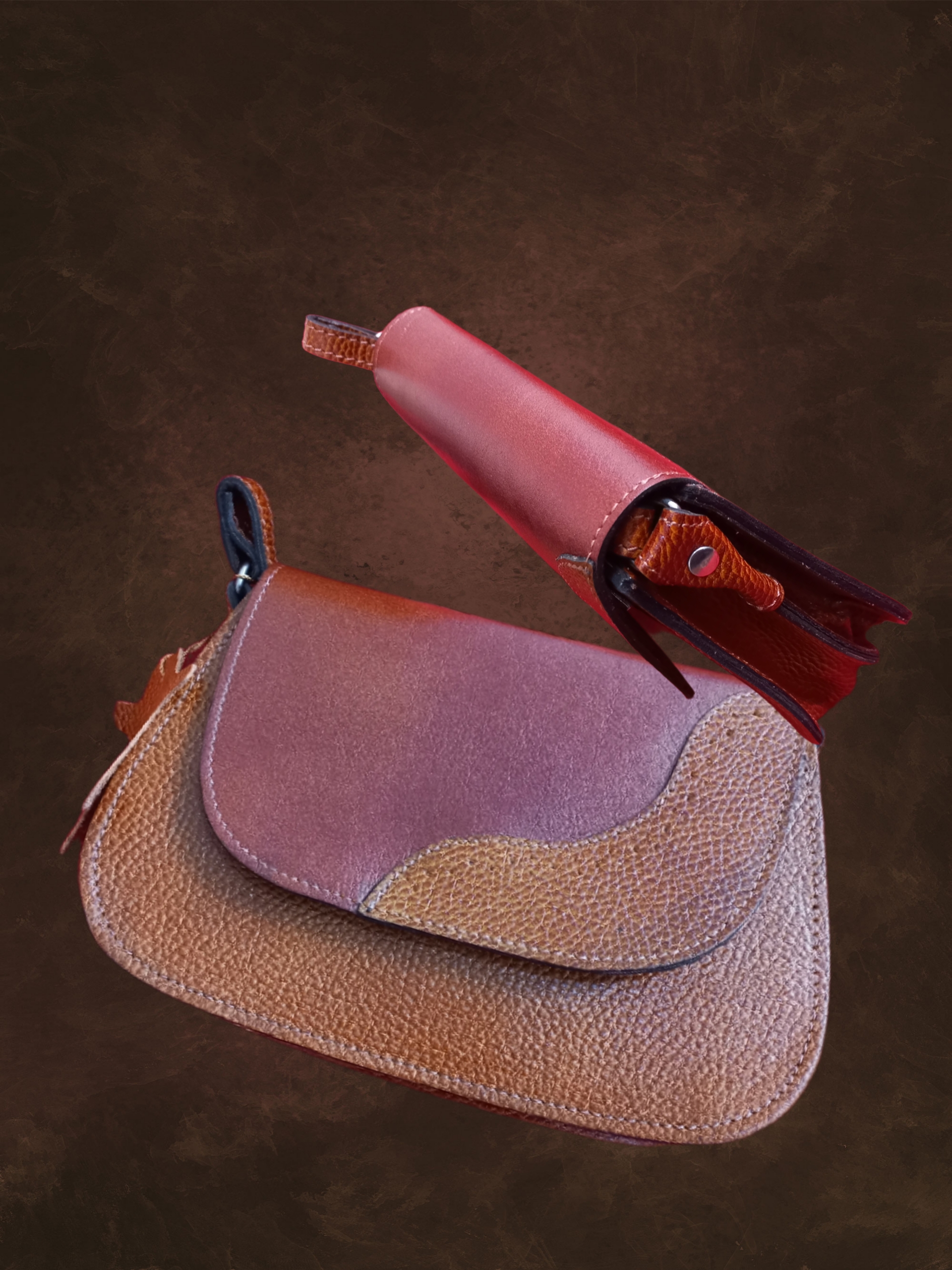 کیف چرم طبیعی دوشی و دستی